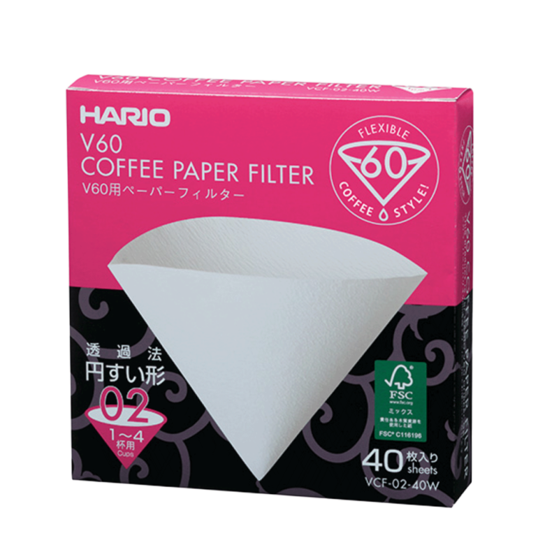 V60 Papirfilter 02, 40 stk. i Boks