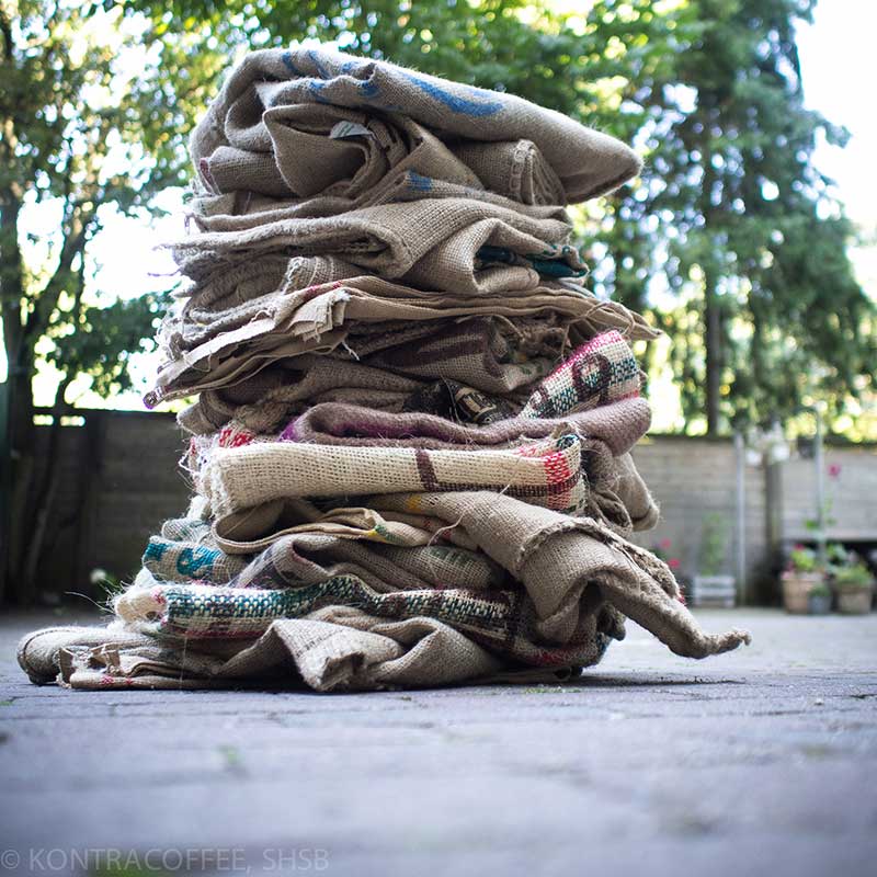 Brugte kaffesække, assorteret