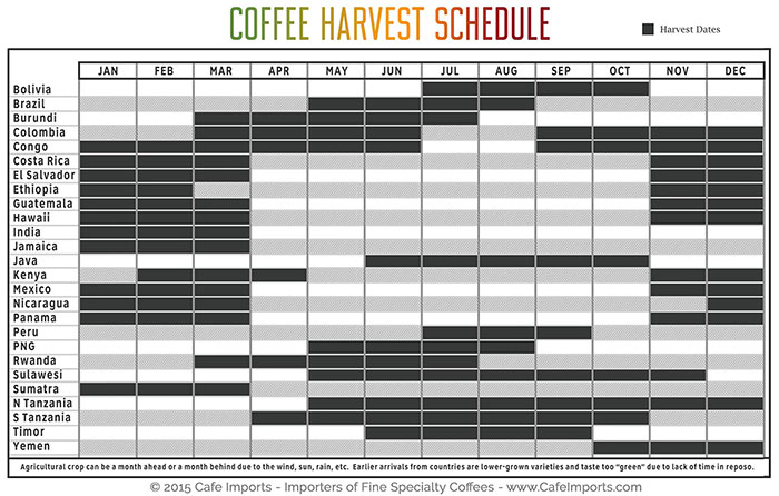 Coffee Harvest Shedule